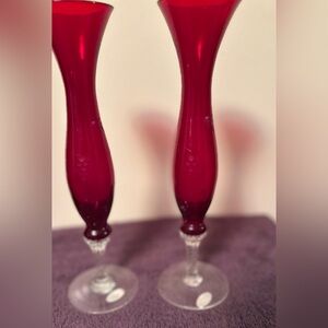 Elegant Red Star brand Glass bud vases